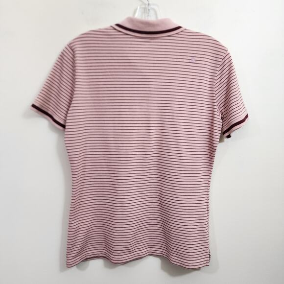 Radmor dusty rose striped short sleeve golf polo woman's size medium - Picture 3 of 8
